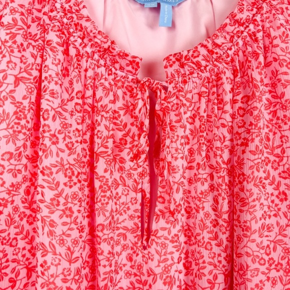 Draper James Pink Floral Ruffle Midi Dress Sz 3X - Picture 8 of 11